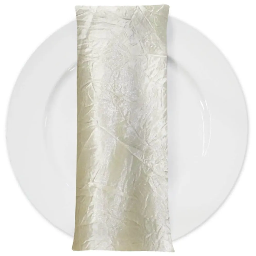 Crush Satin (Bichon) Table Napkin in Ivory 112