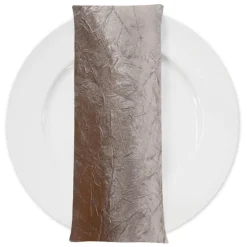 Crush Satin (Bichon) Table Napkin in Taupe 17