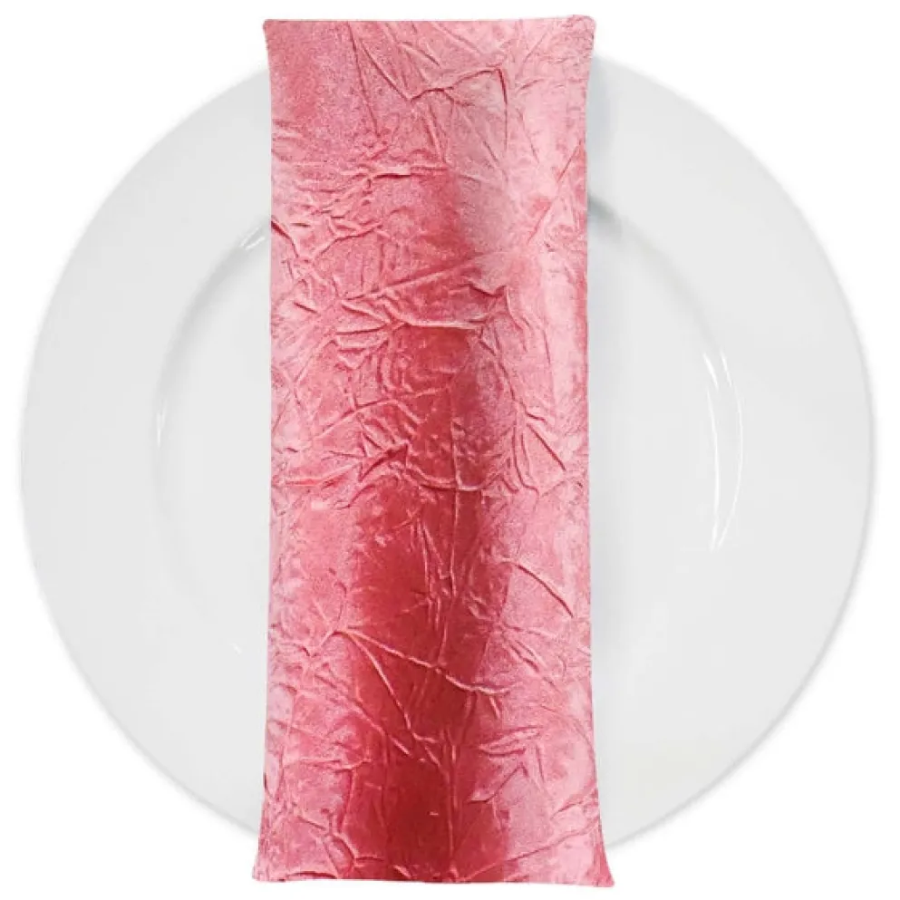 Crush Satin (Bichon) Table Napkin in Coral 201