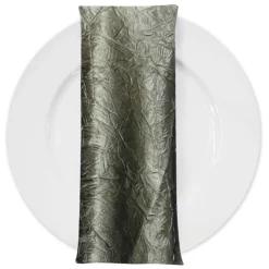 Crush Satin (Bichon) Table Napkin in Grey 665