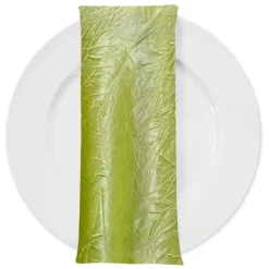 Crush Satin (Bichon) Table Napkin in Lime 37