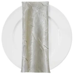 Crush Satin (Bichon) Table Napkin in Silver 606