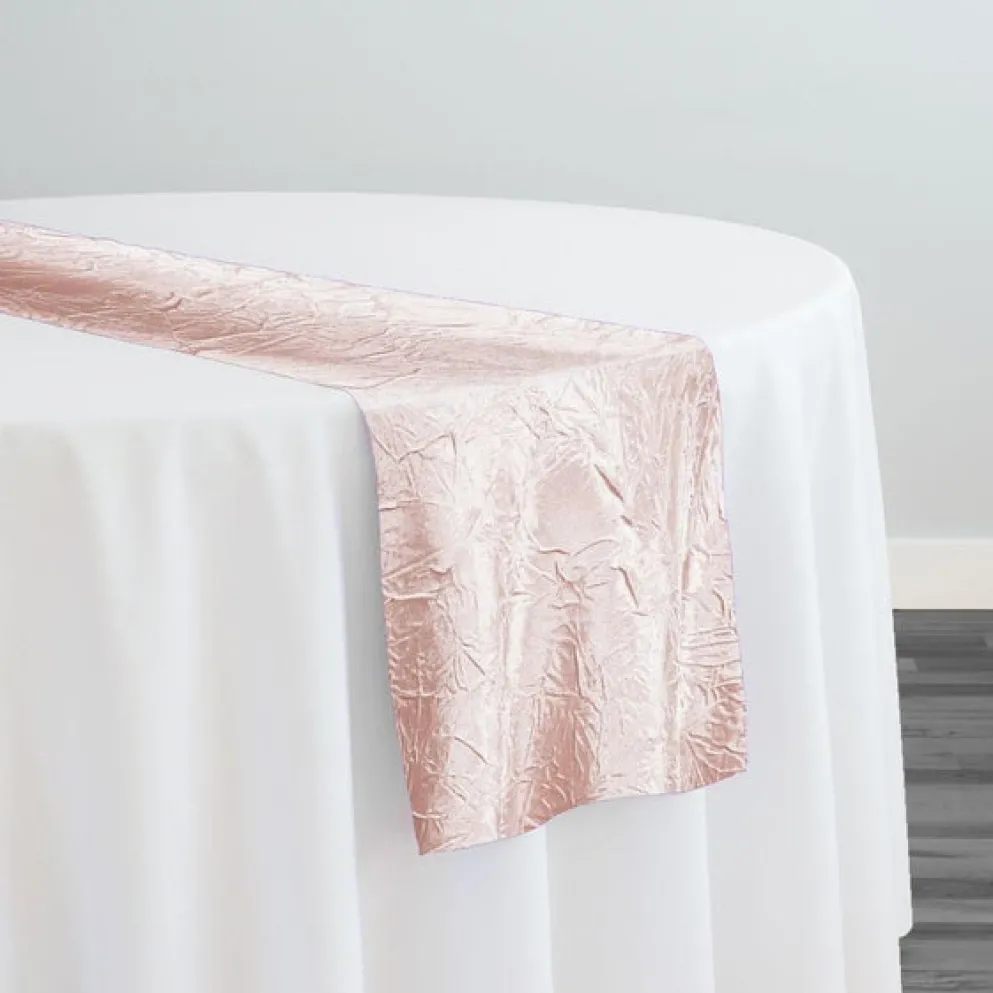 Crush Satin (Bichon) Table Runner in Rose Powder