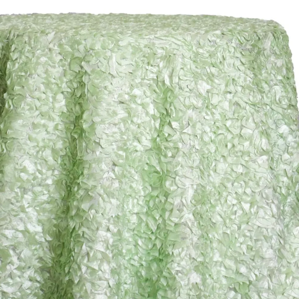 Curly Satin Table Linen In Mint