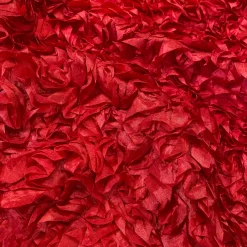 Curly Satin Table Linen In Red