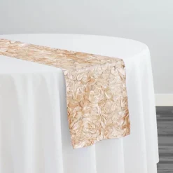 Curly Satin Table Runner in Champagne