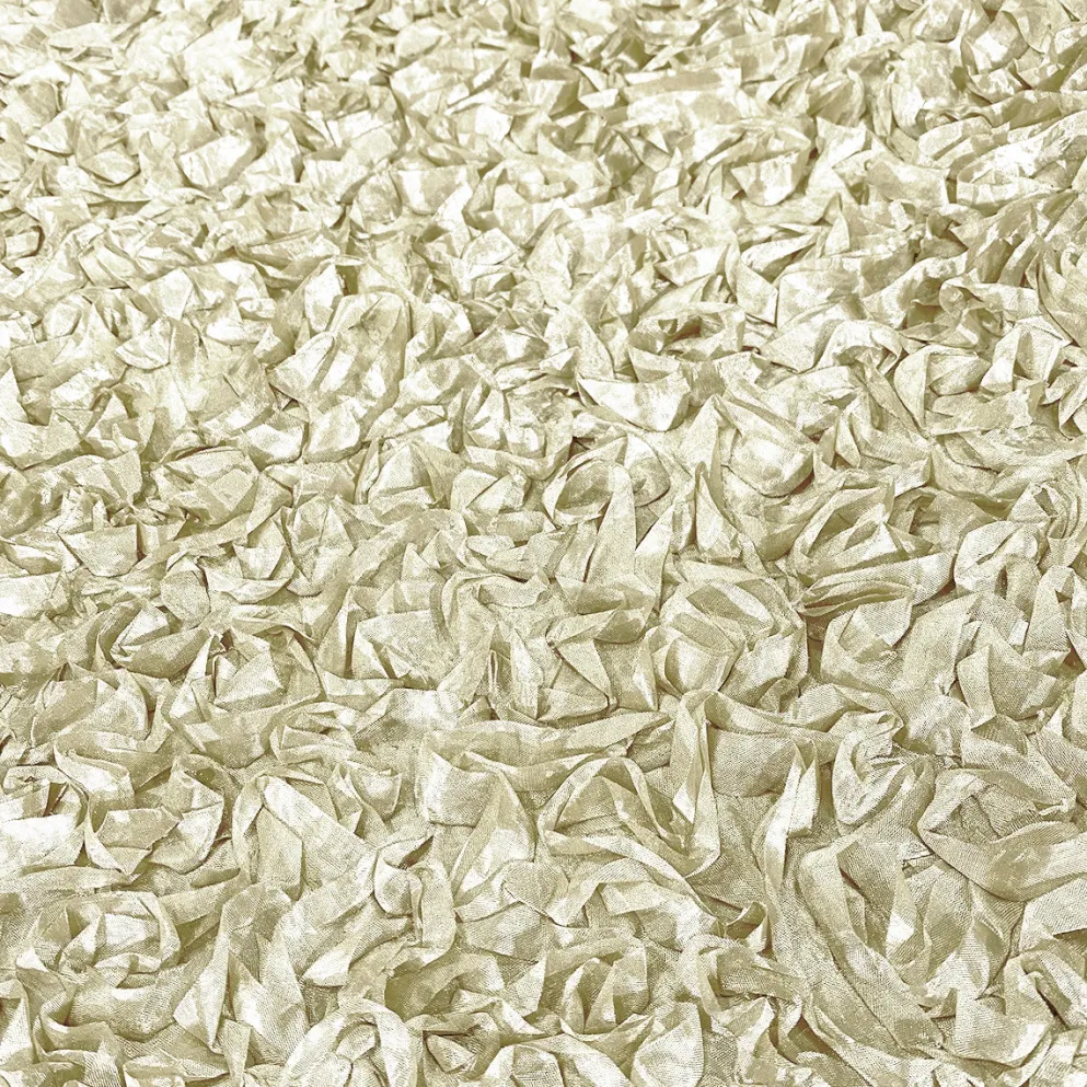 Curly Satin Table Runner in Ivory