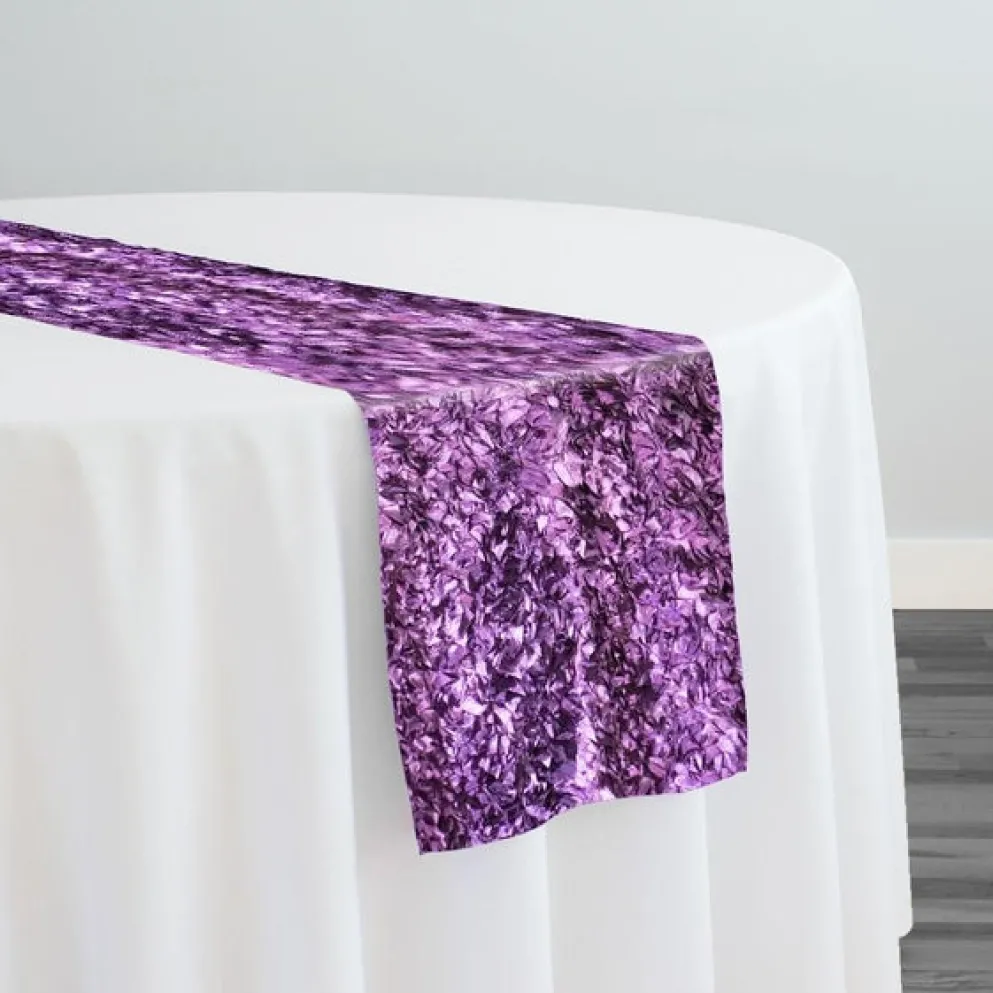 Curly Satin Table Runner in Mauve