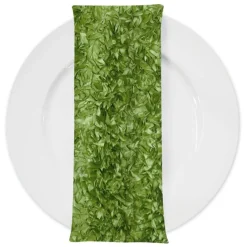 Curly Satin (w/ Poly Lining) Table Napkin in Moss