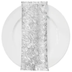 Curly Satin (w/ Poly Lining) Table Napkin in White