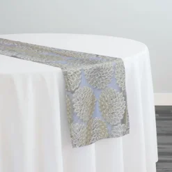 Dahlia Sequins Table Runner in Ivory