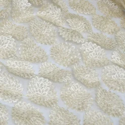 Dahlia Sequins (w/ Poly Lining) Table Napkin in Ivory