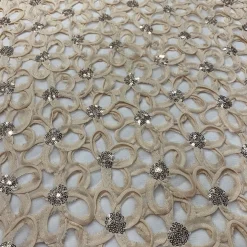 Daisy Sequins Table Linen in Champagne