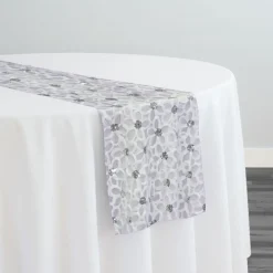 Daisy Sequins Table Runner in White