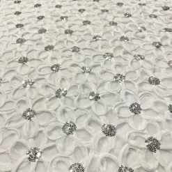 Daisy Sequins Table Runner in White