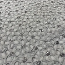 Daisy Sequins Table Runner in Silver