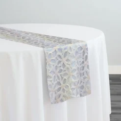 Daisy Sequins Table Runner in Ivory