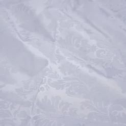 Damask Flocking Taffeta Table Runner in White on White