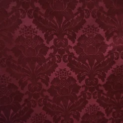 Damask Poly Table Linen in Burgundy