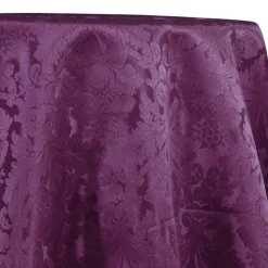 Damask Poly Table Linen in Raisin 1356