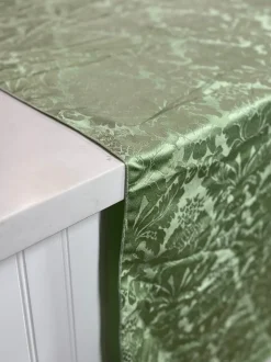 Damask Poly Table Linen in Sage 1152