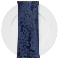 Damask Poly Table Napkin in Navy 1245