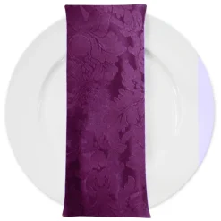 Damask Poly Table Napkin in Raisin 1356