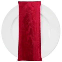 Damask Poly Table Napkin in Red