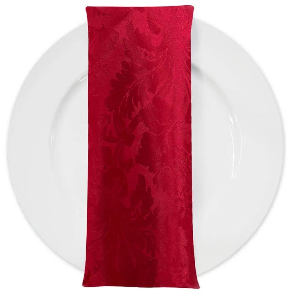 Damask Poly Table Napkin in Red