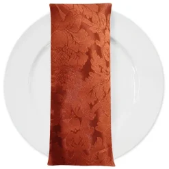 Damask Poly Table Napkin in Rust 1351