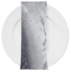 Damask Poly Table Napkin in Silver 1310