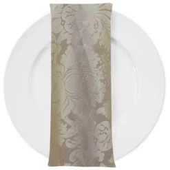 Damask Poly Table Napkin in Taupe 1189
