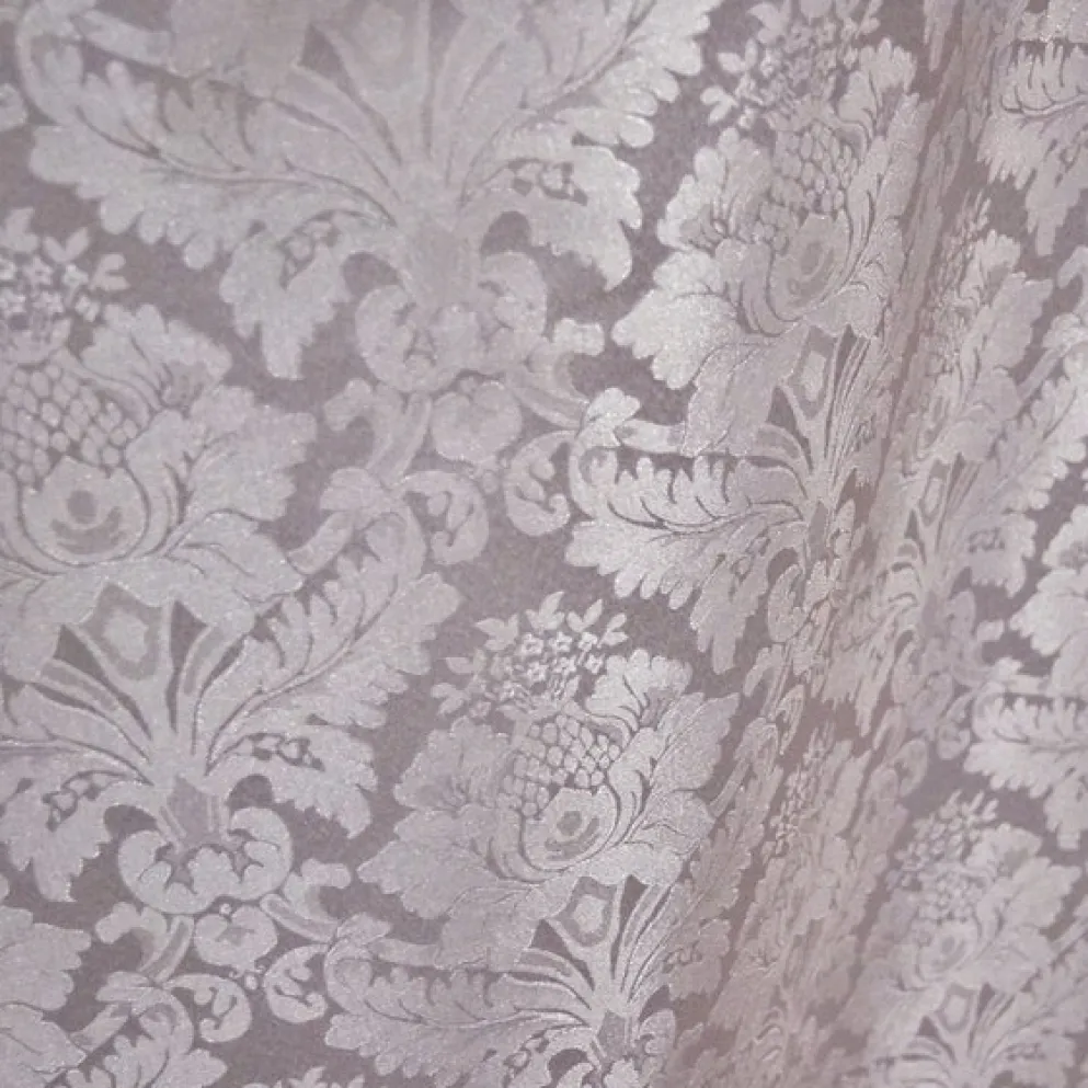 Damask Poly Table Runner in White
