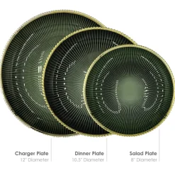 Deco - Glass Dinnerware in Green (Item # 0405)