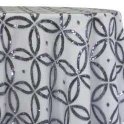 Delano Sequins Table Linen in Silver and Silver