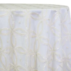 Delano Sequins Table Linen in Ivory