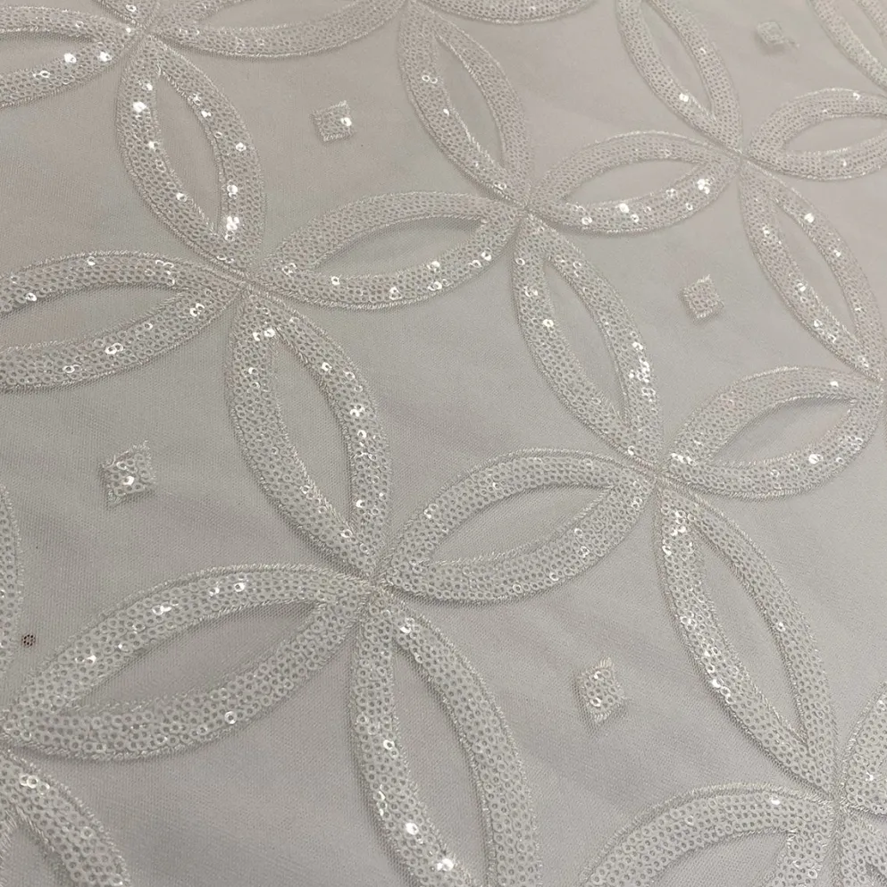 Delano Sequins Table Runner in White