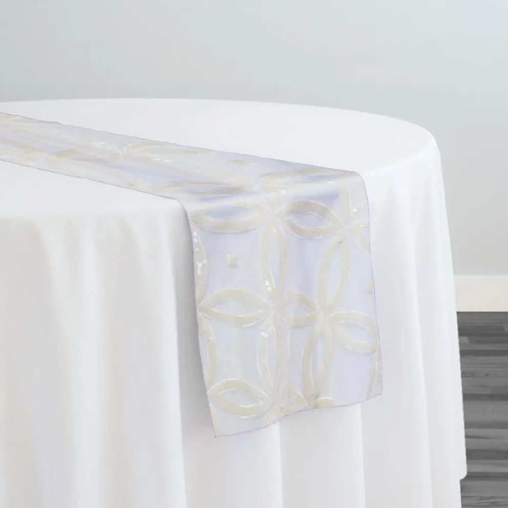 Delano Sequins Table Runner in Ivory