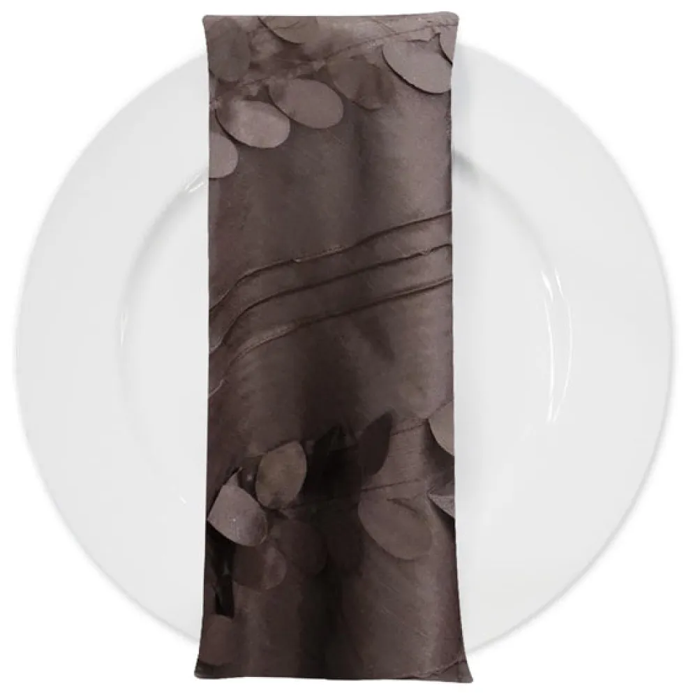 Diagonal Taffeta Table Napkin in Brown