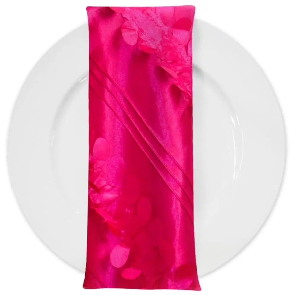 Diagonal Taffeta Table Napkin in Fuchsia