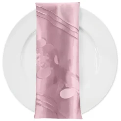 Diagonal Taffeta Table Napkin in Pink Petal