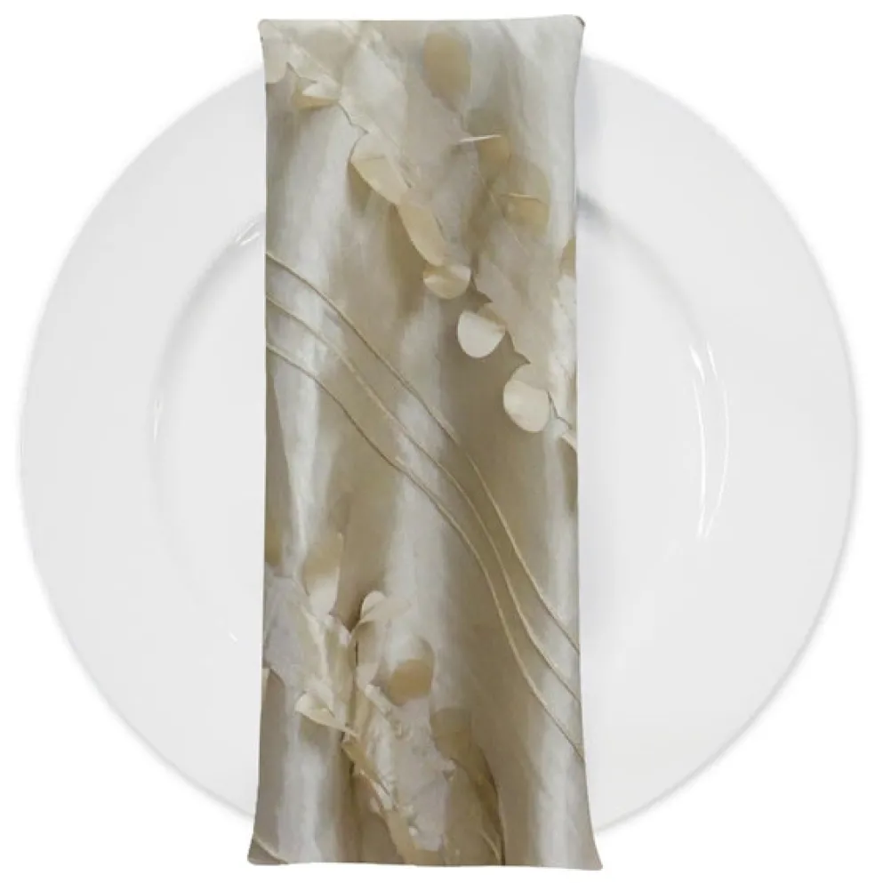 Diagonal Taffeta Table Napkin in Taupe Gold