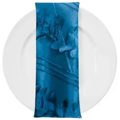 Diagonal Taffeta Table Napkin in Teal