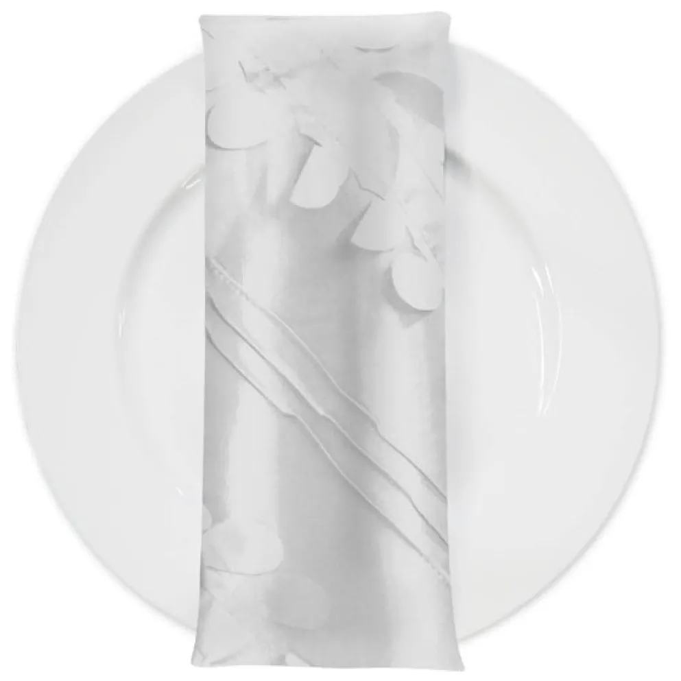 Diagonal Taffeta Table Napkin in White