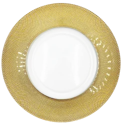 Dotted - Glass Charger Plate in Gold (Item # 0027)