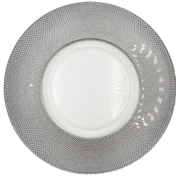Dotted - Glass Charger Plate in Silver (Item # 0027)