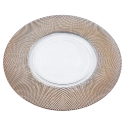 Dotted - Glass Charger Plate in Rose Gold (Item # 0027)