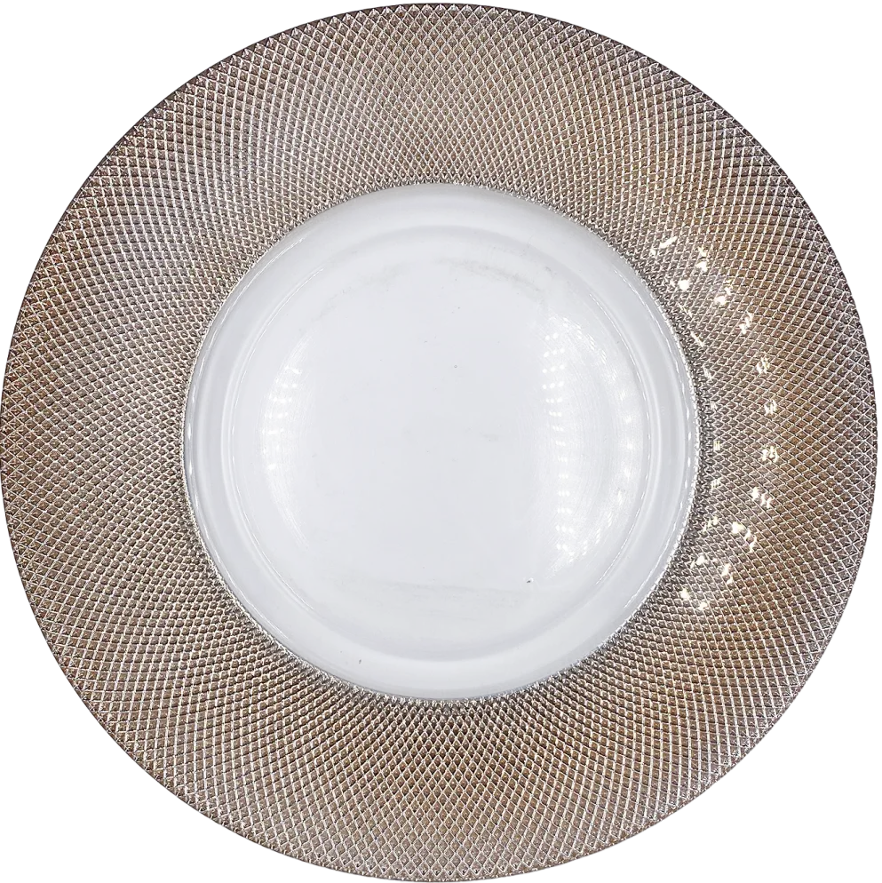 Dotted - Glass Charger Plate in Rose Gold (Item # 0027)