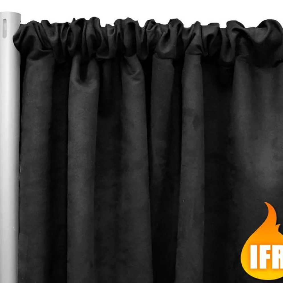 Duvetyne (Fire Retardant) Drape Panel in Black