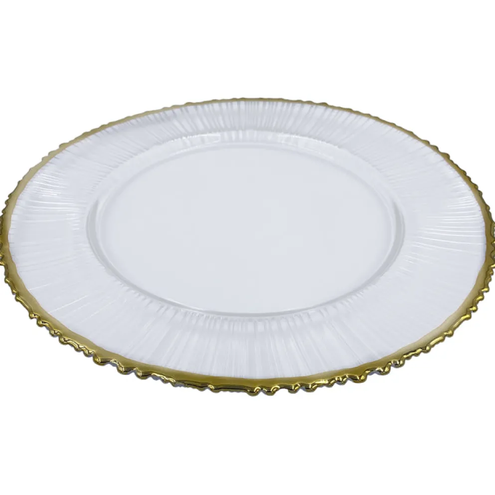 Eclipse - Glass Charger Plate in Gold (Item # 0309-R)